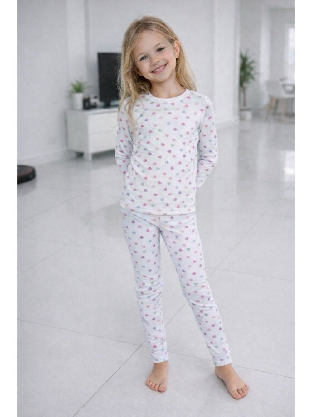 SKIMS Conversation Hearts 2 Piece Ribbed Stretch Fitted Girls Pajama Pjs Set 8